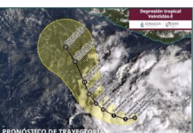 Se forma depresión tropical Veintidós-E en el Pacífico; podría convertirse en huracán